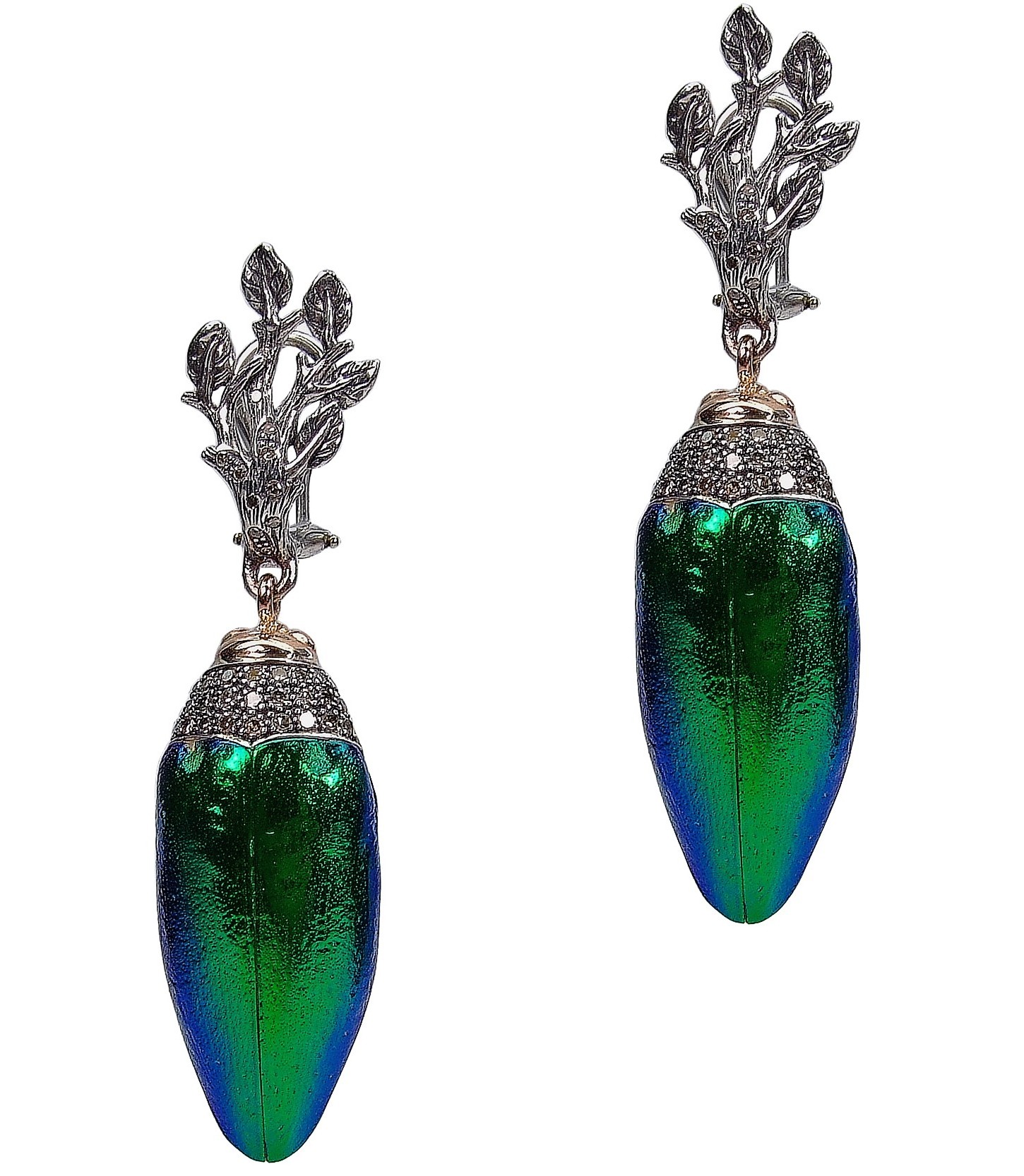 scarab-collection-scarab-earrings-925-silver-18ct-yellow-gold-brown-diamonds-scarab-wing-front-view