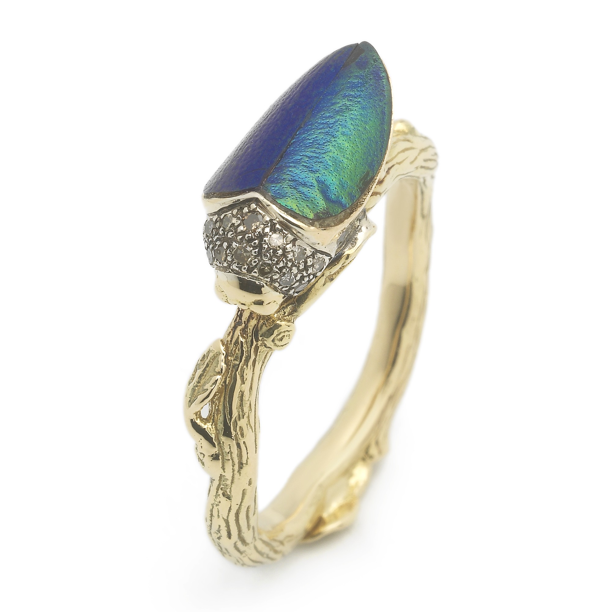 bibi-van-der-velden-scarab-collection-stackable-scarab-ring-sterling-silver-18ct-yellow-gold-scarab-wing-and-brown-diamonds